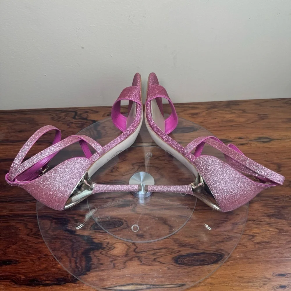 Michael Kors Astrid Glitter Fuchsia Heeled Sandal